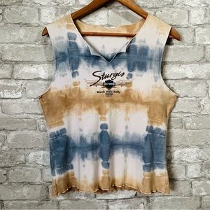 Harley Davidson Women's XL Tie Dye Tank Top Black Hills Rapid City SD Sturgis
